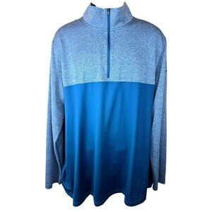 Under Armour Mens Loose Fit 1/2 Zip Pullover 2XL Blue Long Sleeve Activewear